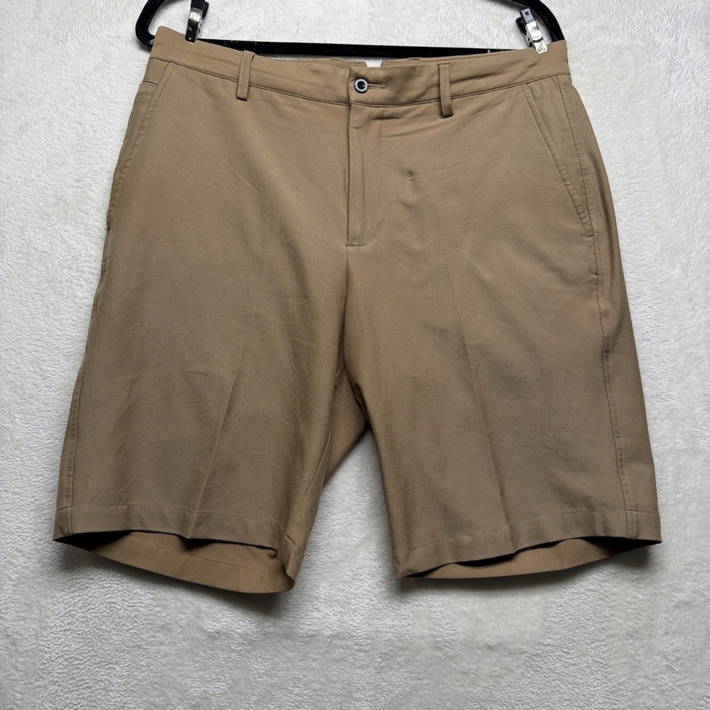 Dunning Golf Shorts Mens 32 Performance Stretch Khaki Athletic Casual
